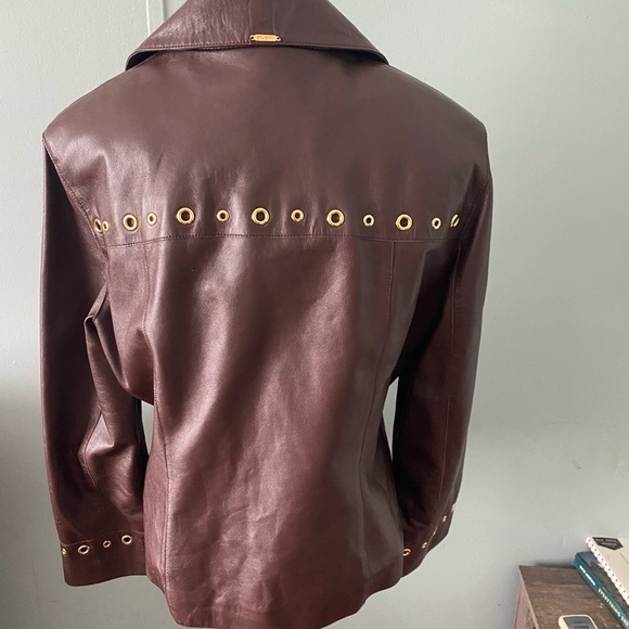 St . John Sport brown Leather Biker jacket - Picture 10 of 14
